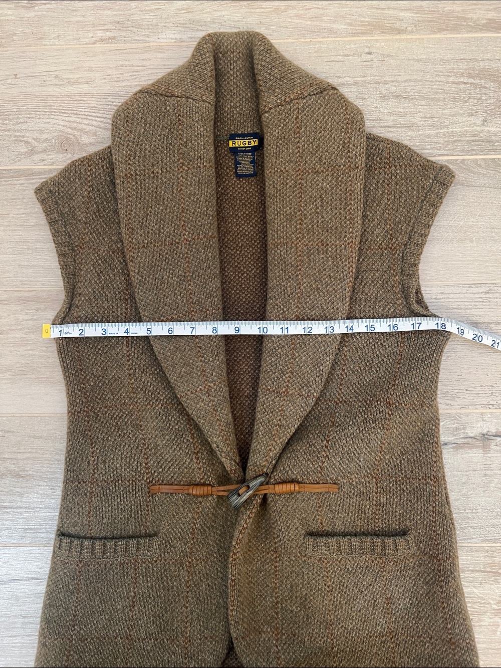 Rugby Ralph Lauren Tweed Shawl Collar Vest - Picture 6 of 7